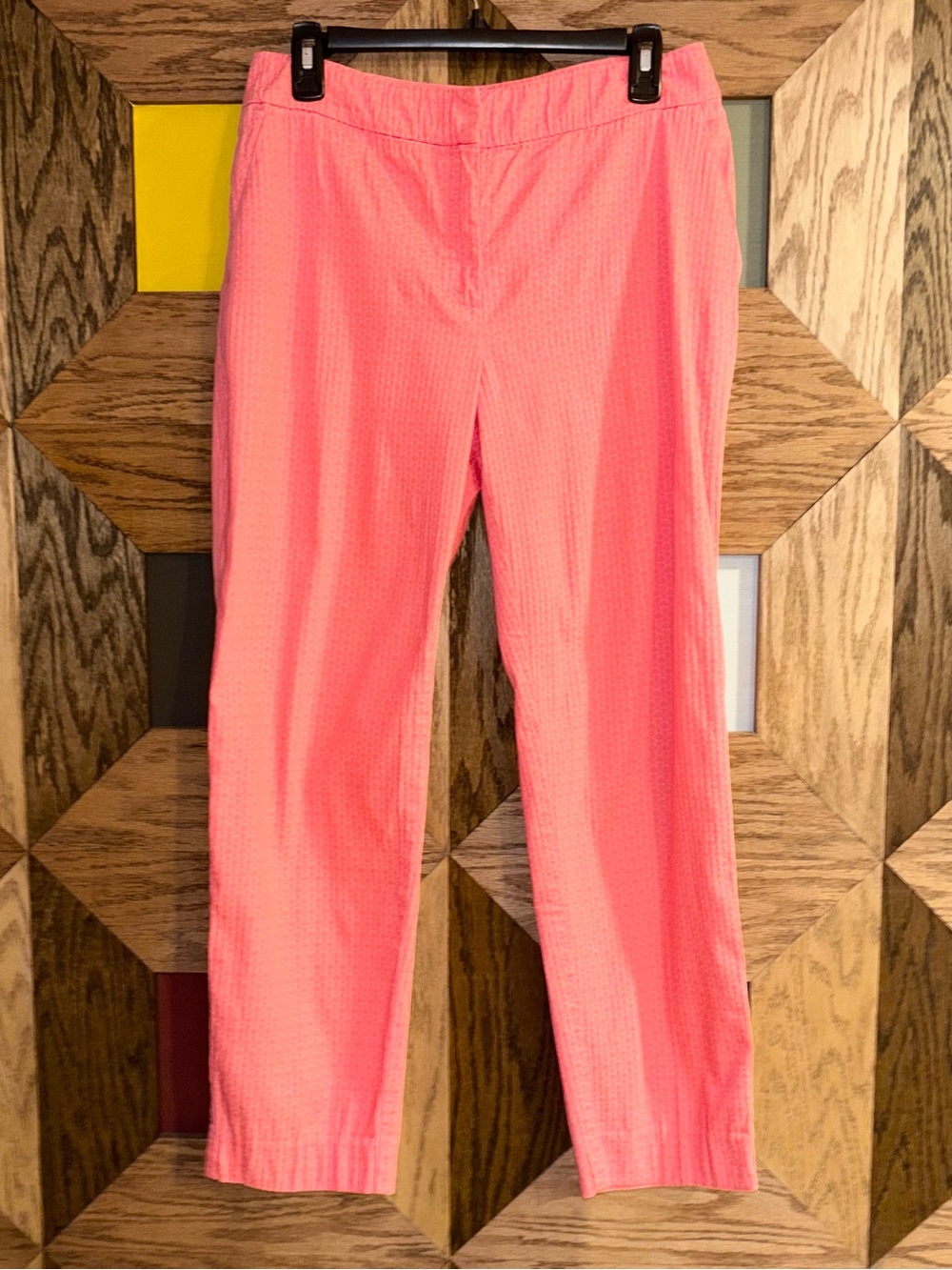 St. John Emma Trouser Women’s Coral Pink Lightweight Cropped Pants Sz 8